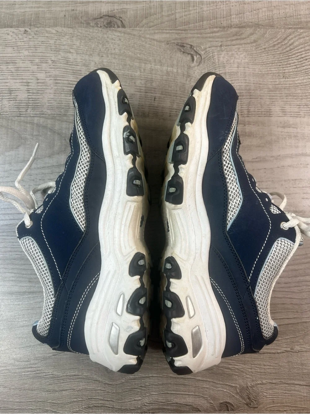 Skechers D'Lites Navy and White Chunky Trainers
